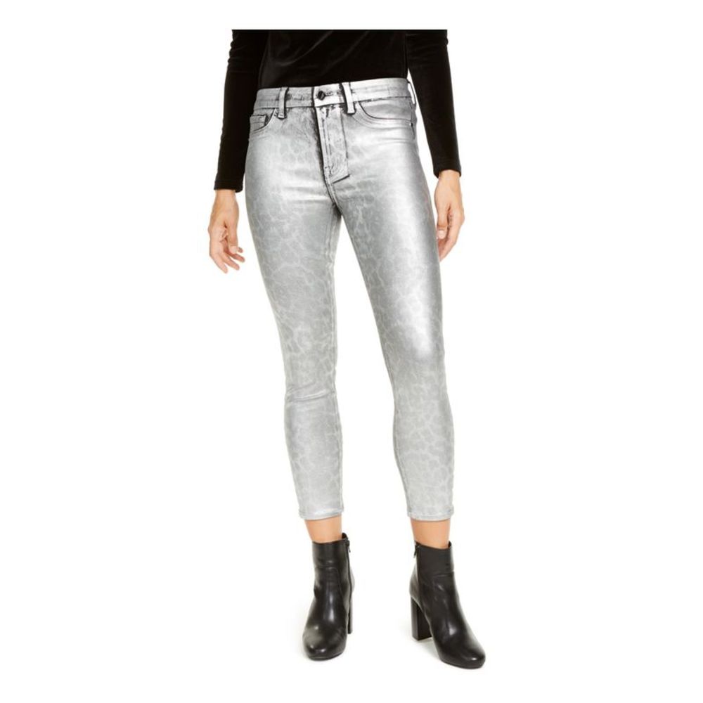 Jen 7 By 7 For All Mankind Womens Silver Skinny Evening Pants Juniors 10